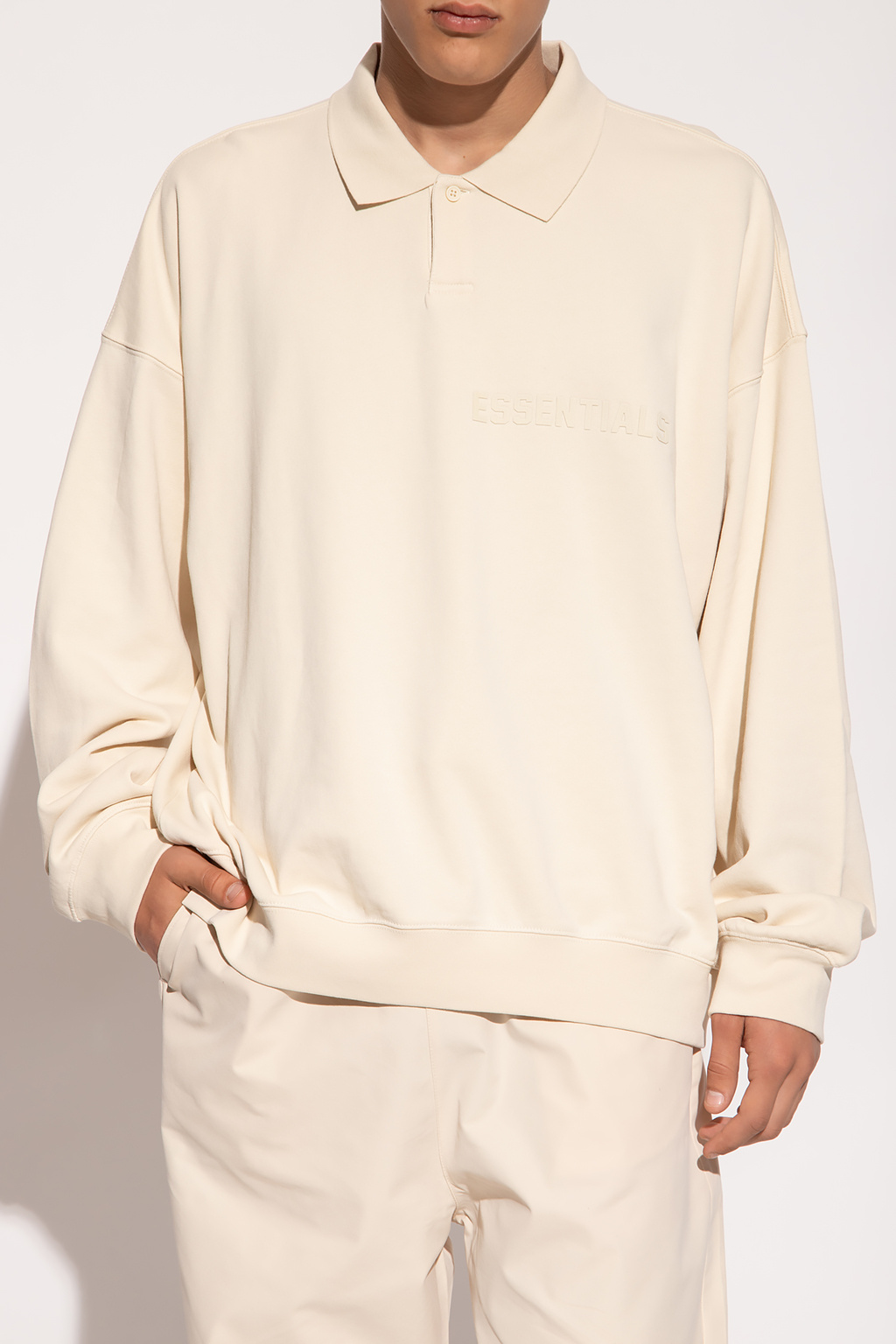 Nike Tee Energy Mens T-shirt - Cream Sweatshirt with collar